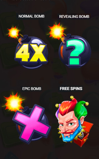 Joker Bombs Pay Table Bombs and Free Spins - Hacksaw Gaming
