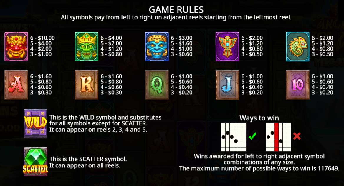 Symbols and Payouts at Ancient Island Megaways Slot