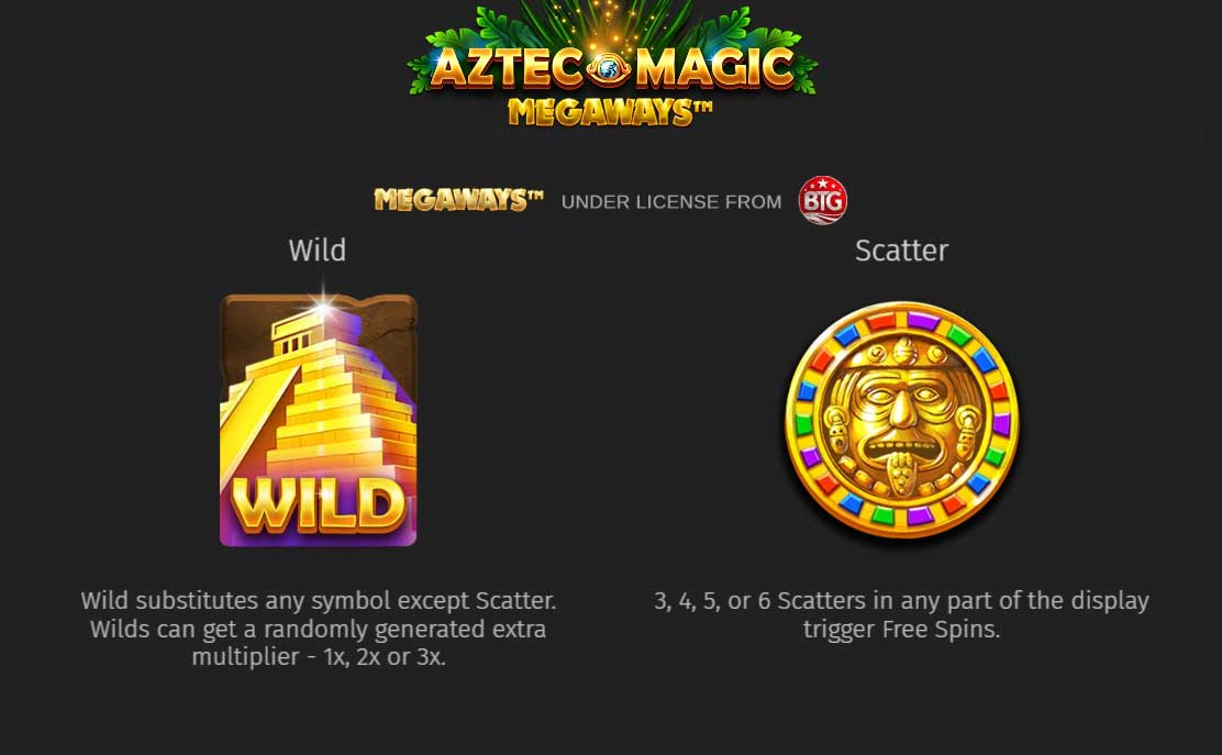 Symbols and Payouts at Aztec Magic Megaways