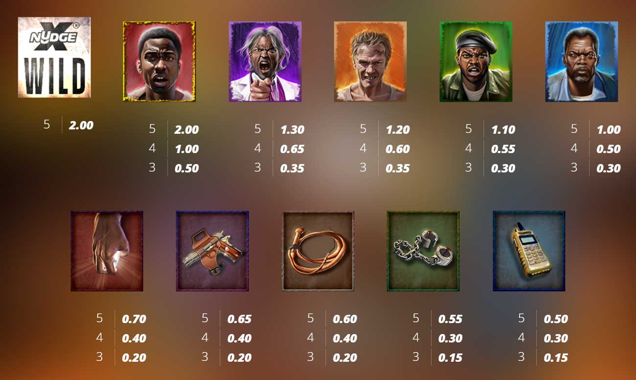 Symbols and Payouts at Blood Diamond