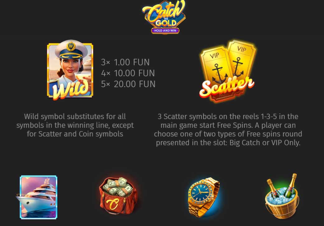 Symbols and Payouts at Catch the Gold: Hold and Win Slot