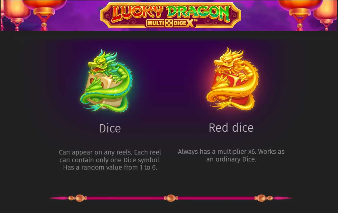Symbols and Payouts at Lucky Dragon MultiDice X