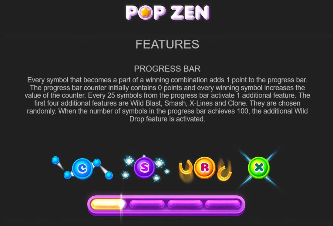 Symbols and Payouts at Pop Zen