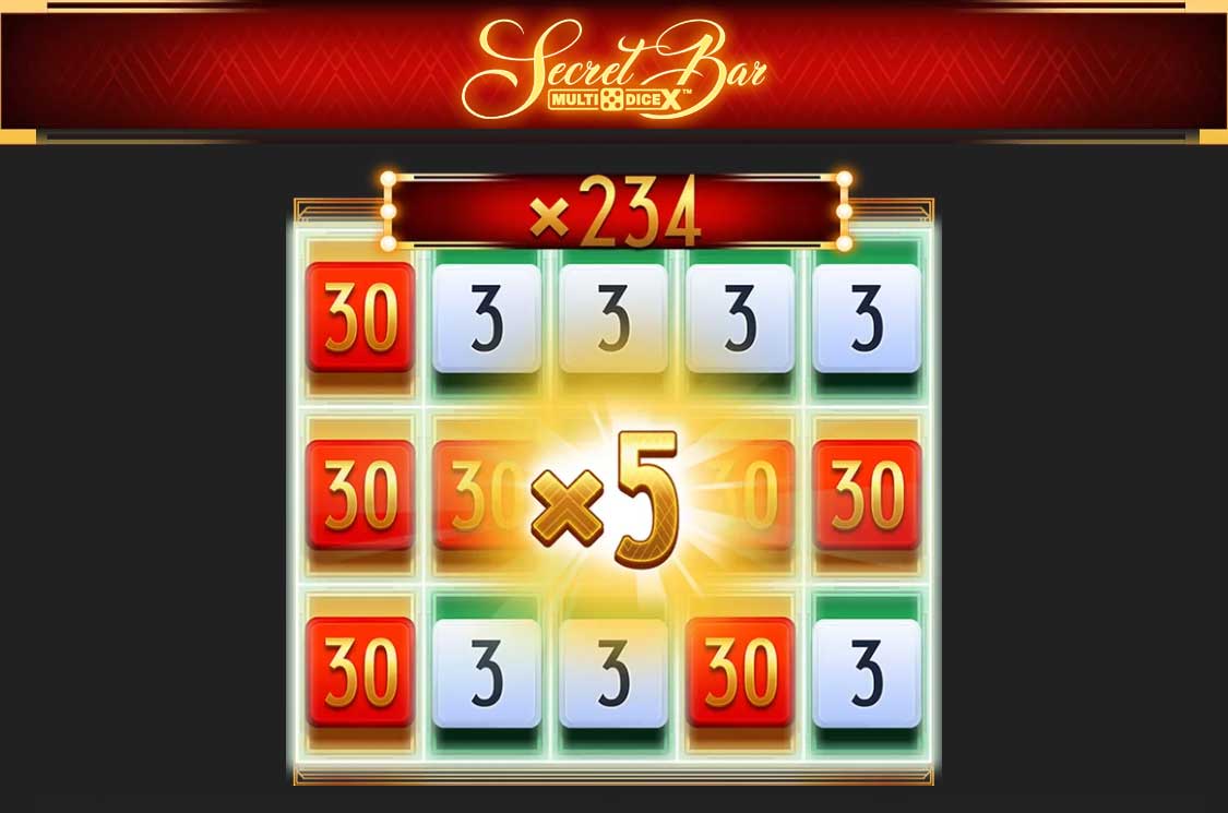 Symbols and Payouts at Secret Bar MultiDice X
