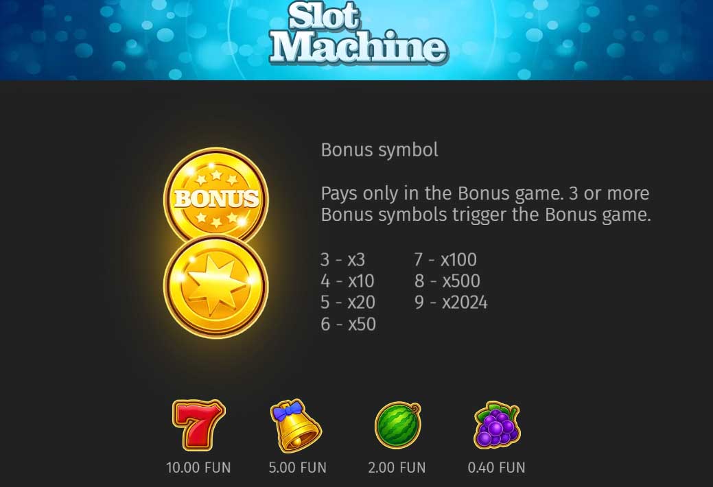 Symbols and Payouts at Slot Machine