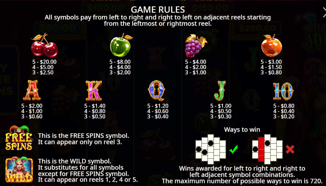 Gameplay Overview at Wild Wild Joker