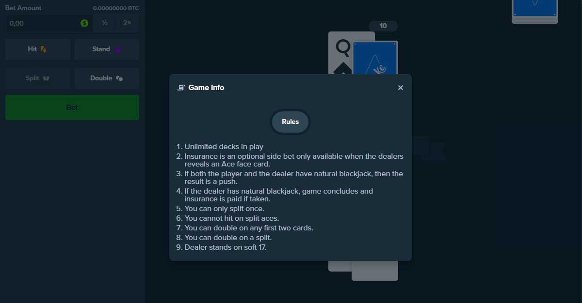 Special Symbols and Mechanics of Blackjack by Stake