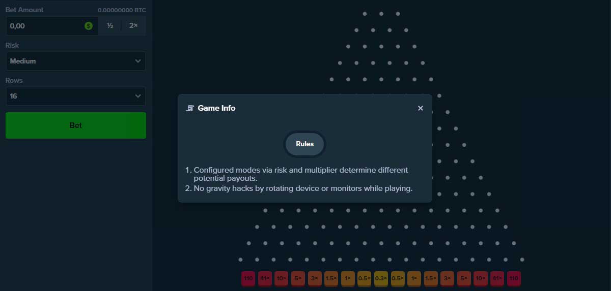 Payouts and Symbols at Plinko Stake Casino Original