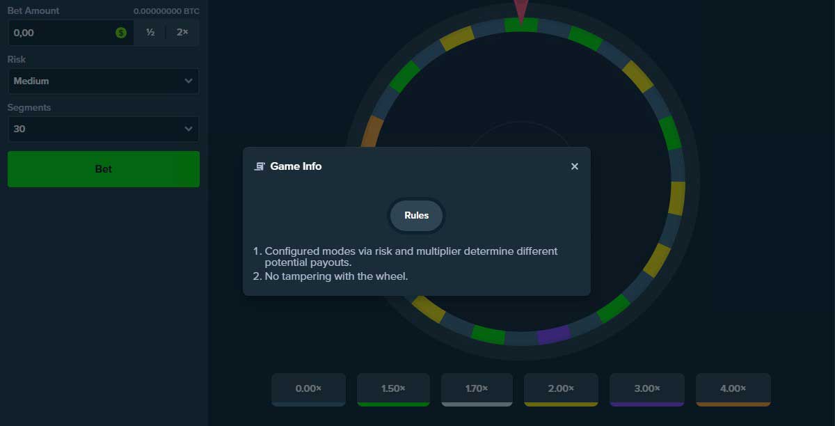 Symbols and Payouts at Wheel Stake Original
